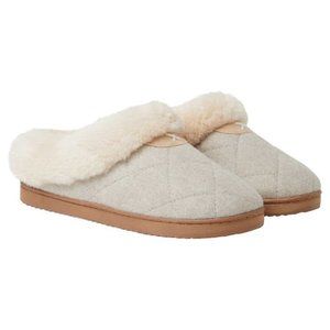 Dearfoams Wool Blend Memory Foam Indoor Outdoor Slippers NIB